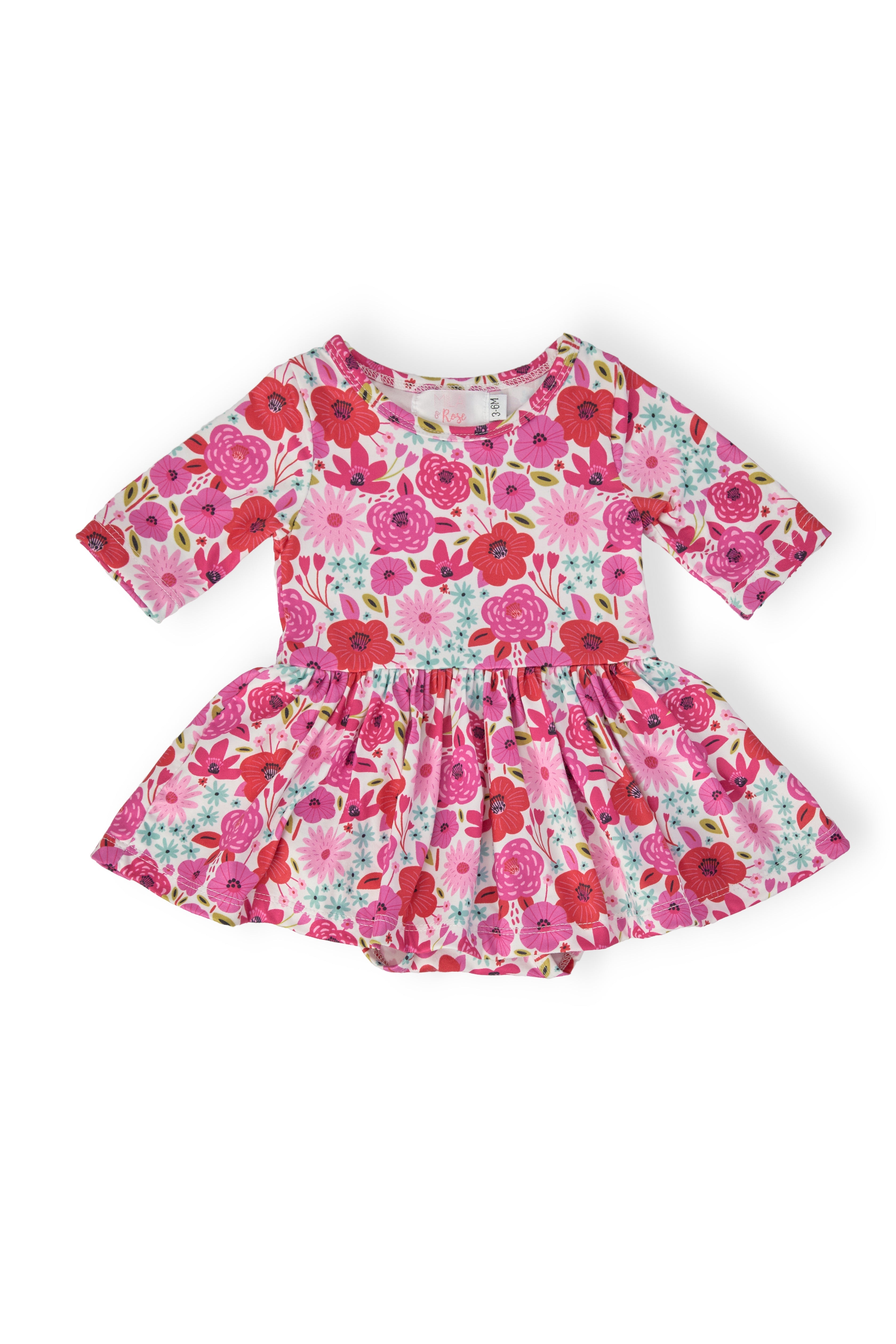 Mila & Rose ® Secret Garden 3/4 Sleeve Twirl Bodysuit — main product shot