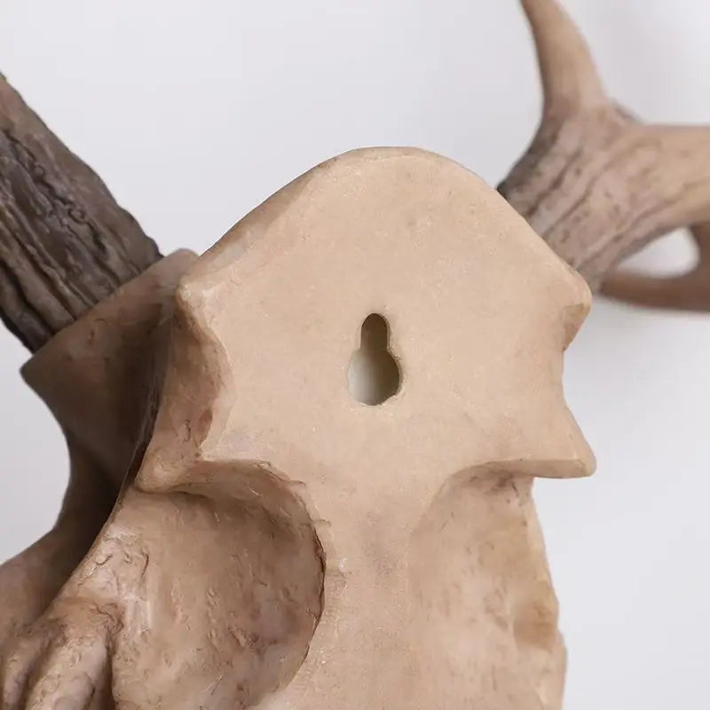 Perfecsy Vintage Deer Head Wall Mount Resin Antler Plaque Farmhouse Lodge Cabin Decor Rustic Home Office Mantel Art Unique Ha