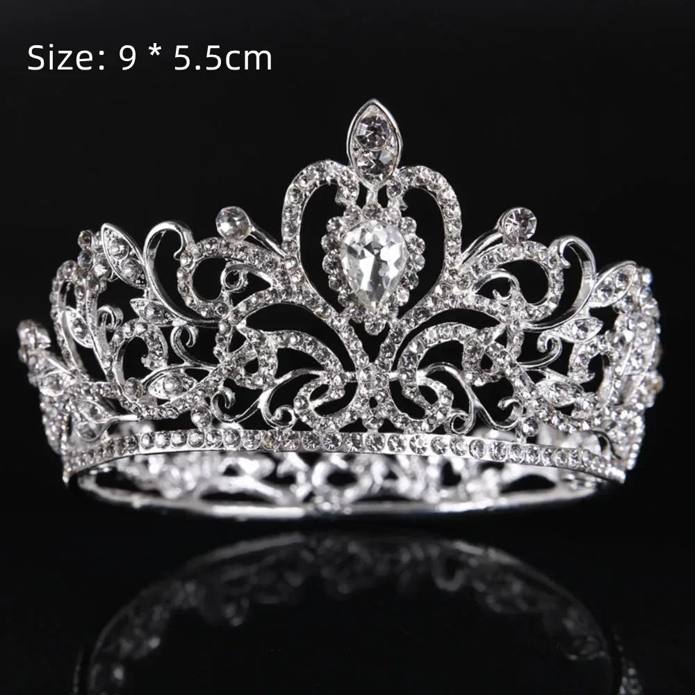 Perfecsy Rhinestone Crown Baking Cake Topper Headwear Decoration Children's Hair Accessories Princess Wedding Birthday Party 