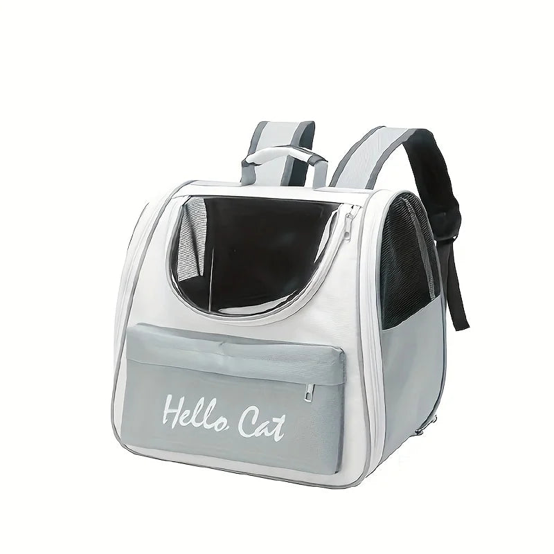 Perfecsy Large capacity collapsible pet backpack with zip closure, handle and mesh vent, perfect for cats and small dogs trav