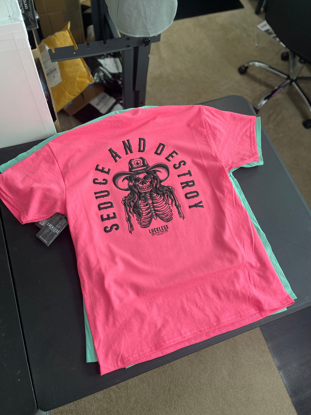 Luckless Outfitters Seduce and Destroy Tee — lifestyle context