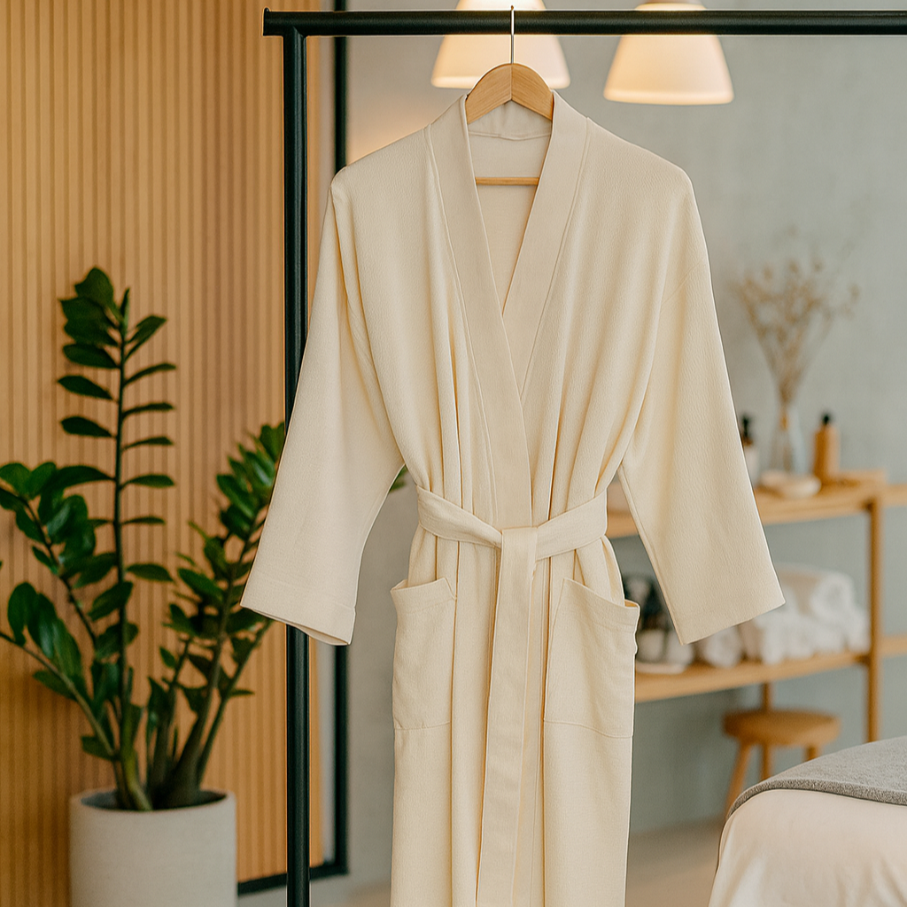 Organic Cotton Knitted Kimono Robe – Pure Fiber, view 2