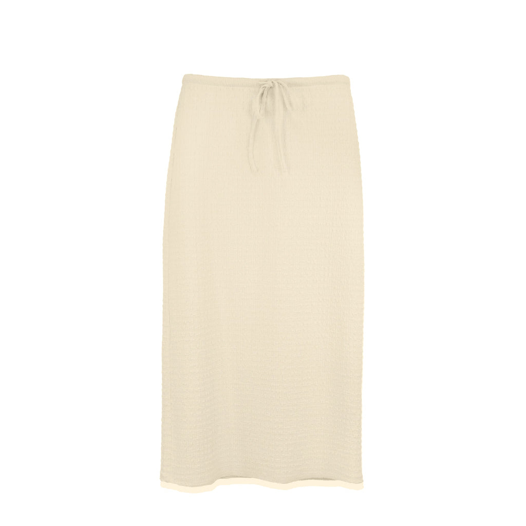 profile-nyc CRINKLE CREAM SKIRT — detail close-up