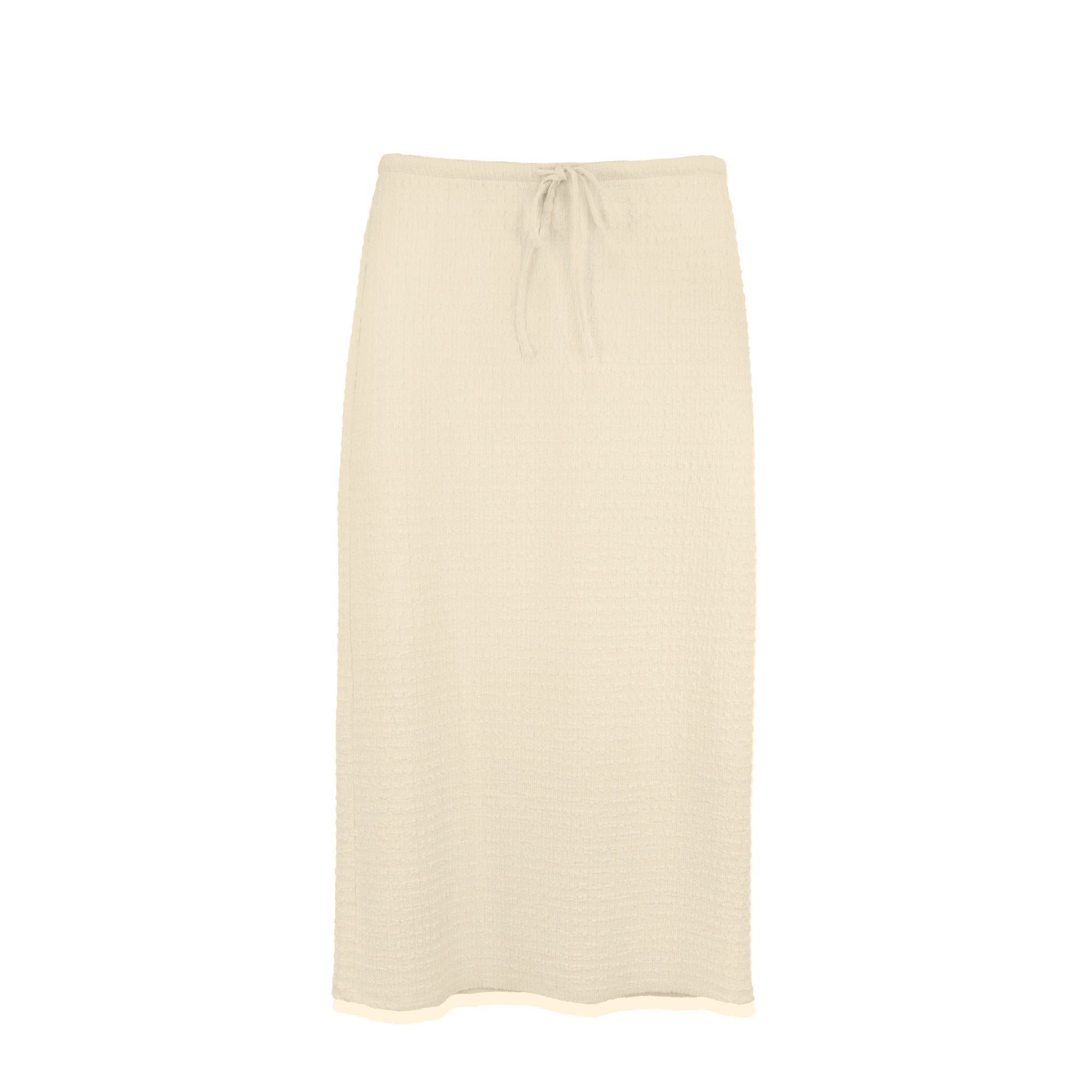 profile-nyc CRINKLE CREAM SKIRT — detail close-up