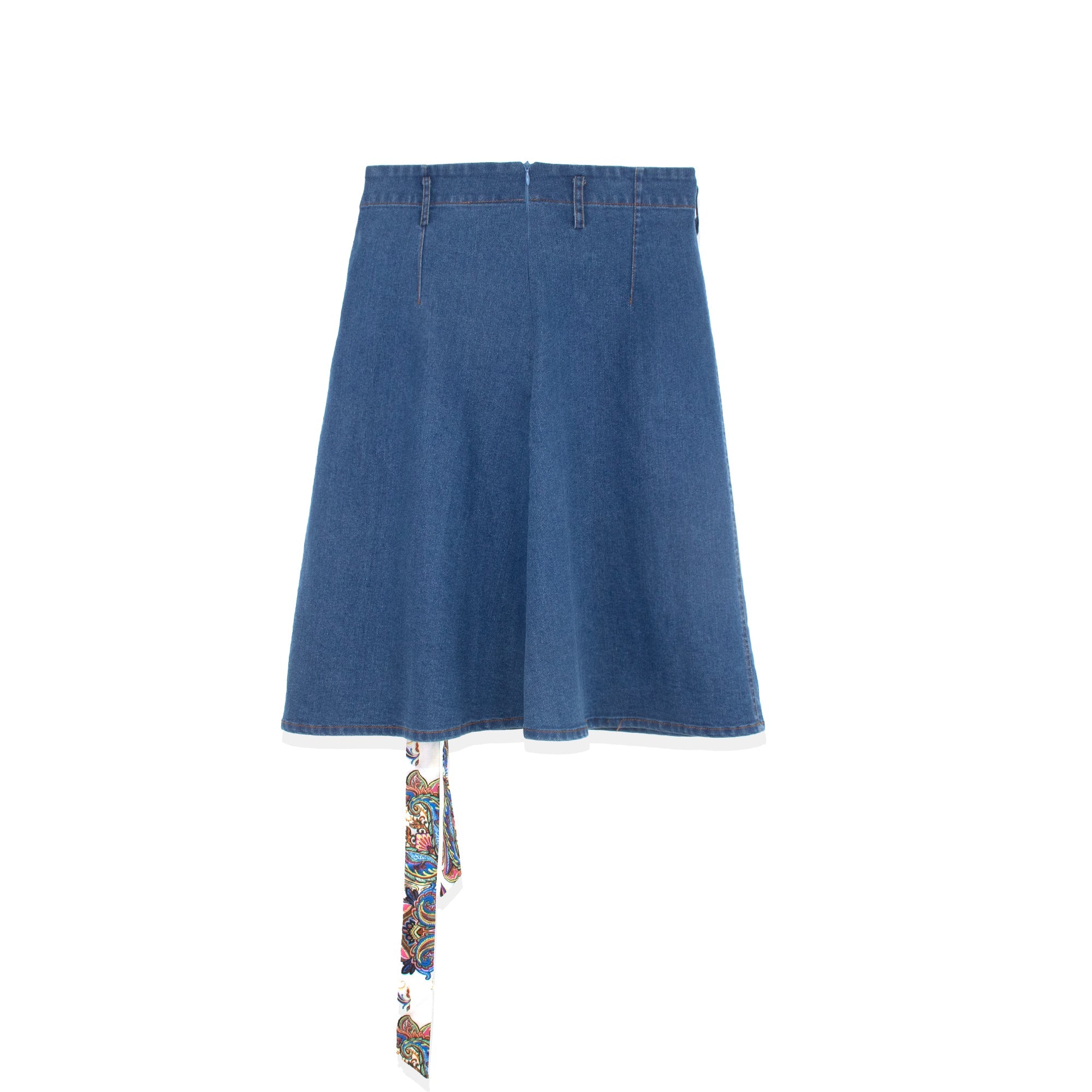 profile-nyc DENIM PLEAT KILT SKIRT WITH TIE — alternative angle