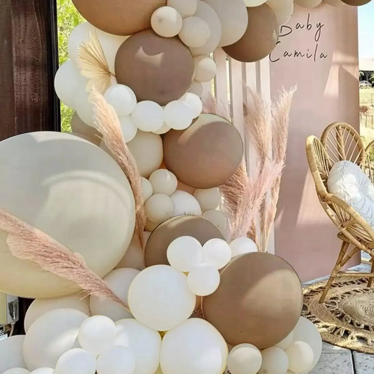 Perfecsy Sand White Balloon Garland Arch Kit Happy Birthday Party Decoration Kids Baby Shower Globos Wedding Birthday Party L