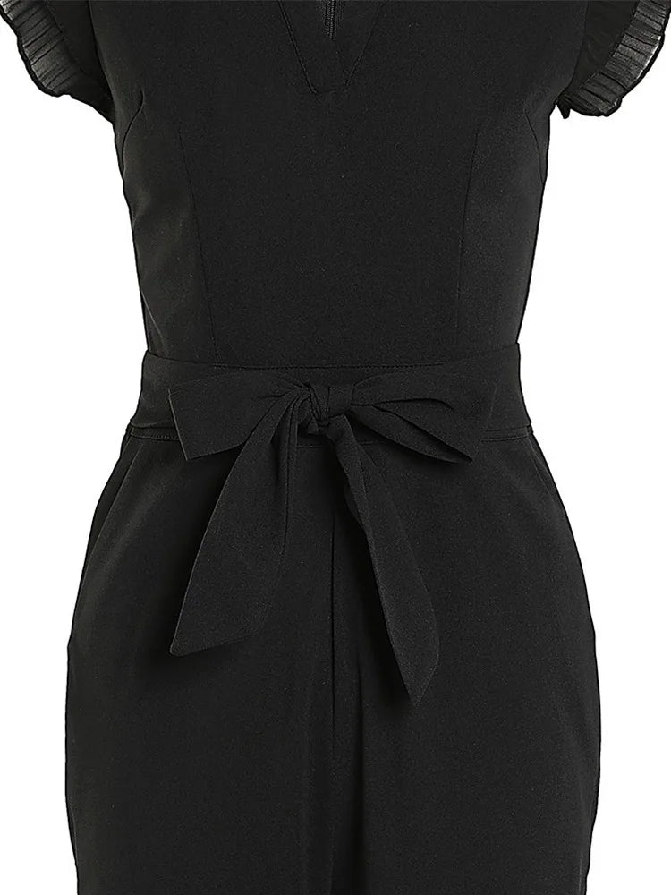 Envy NYC Envy NYC Autumn Floral Lace Jumpsuit With Belt — detail shot 6