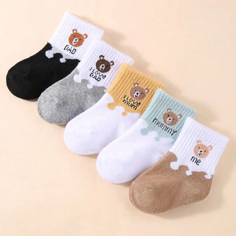 SORI STYLE 5 Pairs Baby Ankle Socks for Boys & Girls — detail close-up
