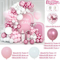 Perfecsy Pink White Balloon Garland Arch Kit Wedding Birthday Party Decorarion Kids Girl Baby Shower Party Supplies Confetti 