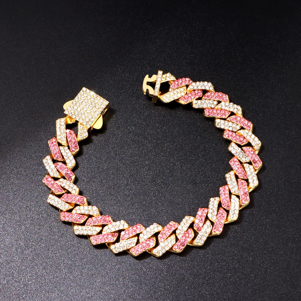 SORI STYLE 14MM Cuban Link Chain Bracelet — side view