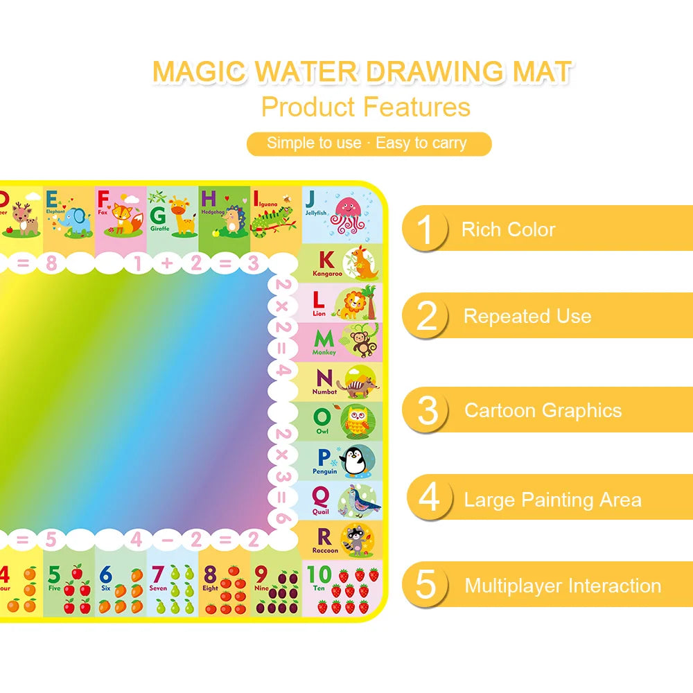 Magic Water Drawing Mat Coloring Doodle Mat with Magic Pens Educational Toys  Painting Board Montessori Toys for Kids Gifts