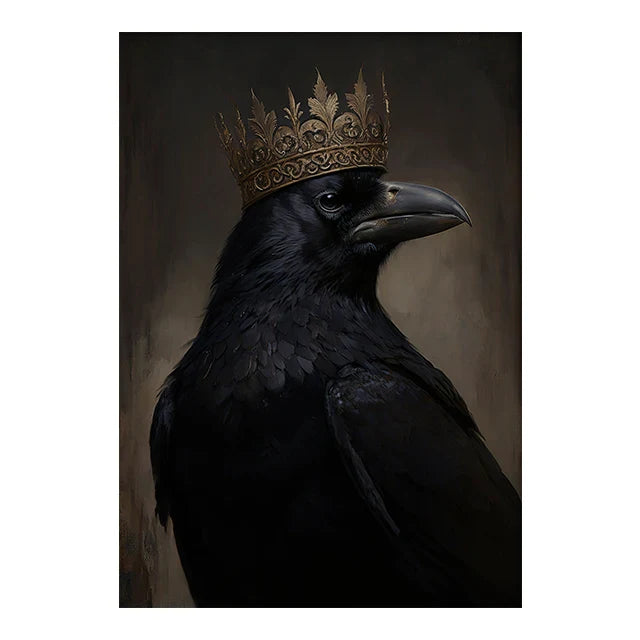 Perfecsy Retro Crow Witch Bat Skull Dark Academia Gothic Victorian Style Wall Art Canvas Painting Poster Print Halloween Gift
