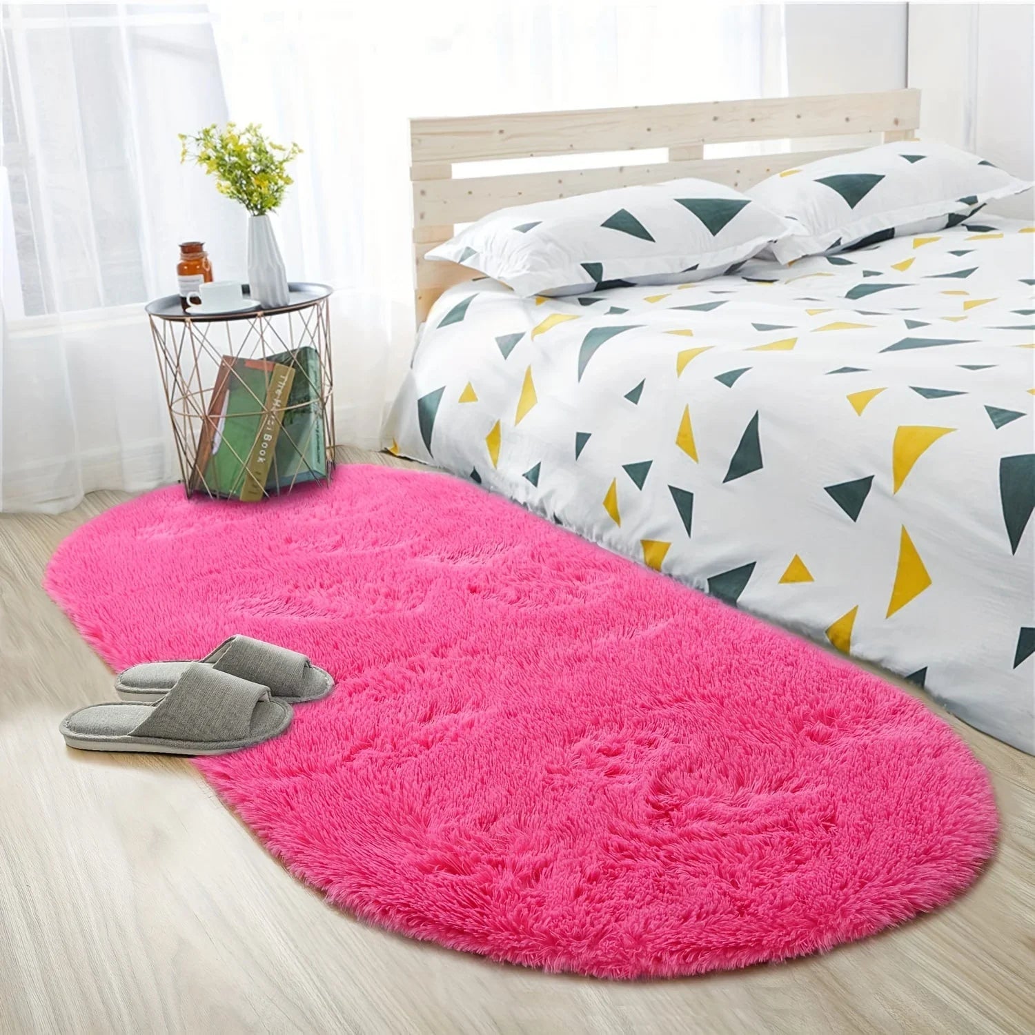 Perfecsy VIKAMA Grey Dense Silk Carpet Winter Warm Carpet Bedroom Bedside Rugs Living Room Sofa Carpet  Long Hair Soft Floor 