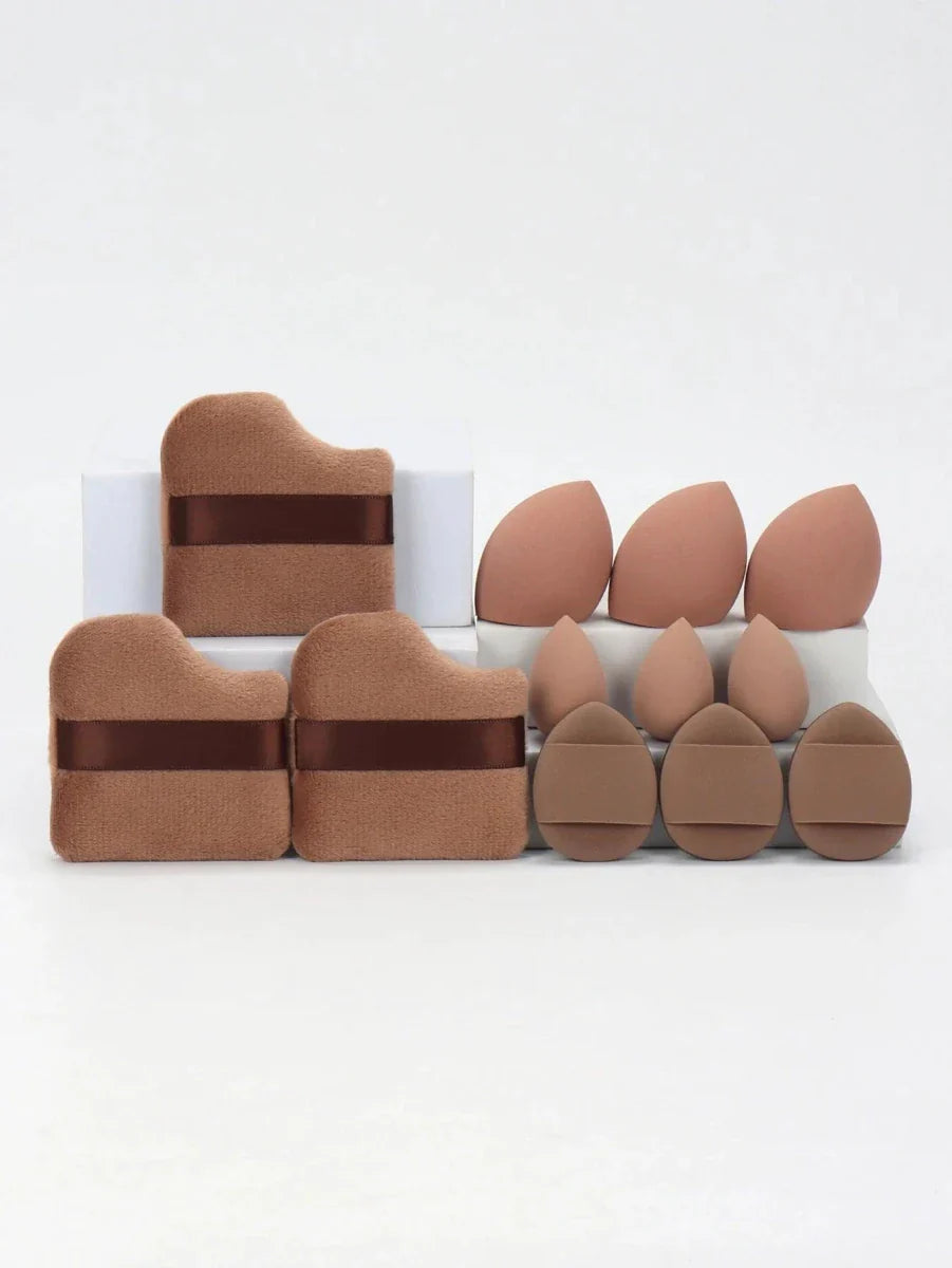 12 Piece All Purpose Makeup Sponge Set with Loose Powder Puffs Mini Air Cushion Puffs Beauty Eggs and Mini Beauty Sponges