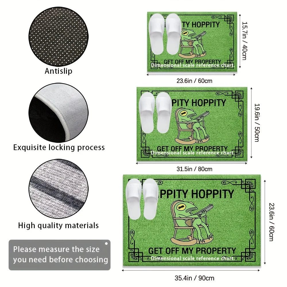 Perfecsy VIKAMA Leisure Frog Carpet Green Doormat Welcome Mat Outdoor Carpet Lightweight Living Room Carpet Rug For Bedroom  