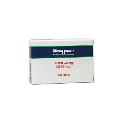 Dermoskin Medohbiotin Biotin 2.5mg Tablets - 120 Count Dietary Supplement for Hair, Skin, and Nail Health
