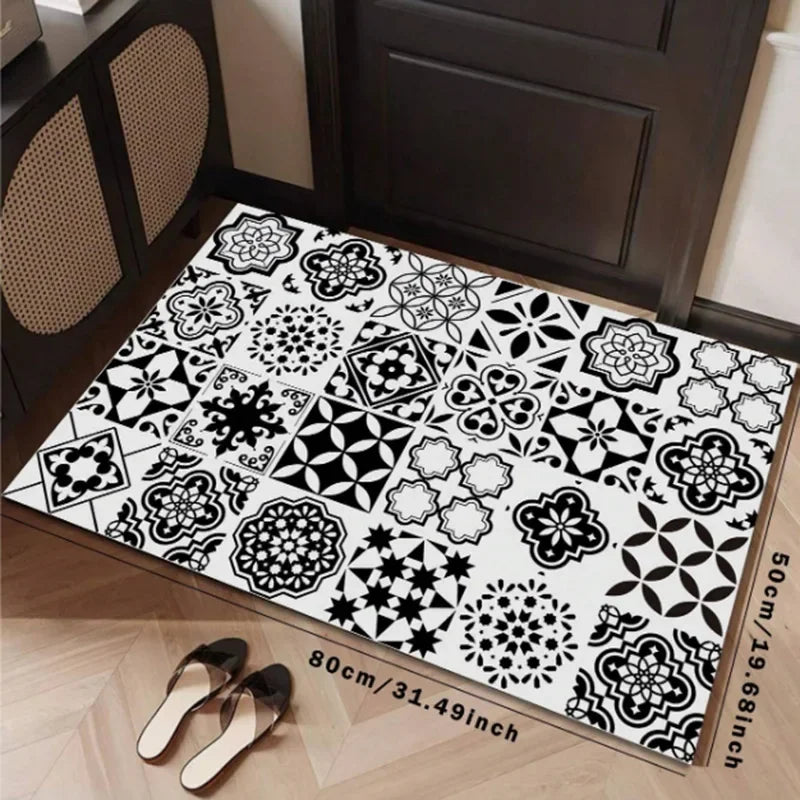 Perfecsy VIKAMA Minimalist Line Rug, Entrance Hallway Doormat, Kitchen And Bathroom Door Mat Stain-Resistant And Easy-Clean H