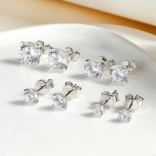 925 Sterling Silver Moissanite Stud Earring for Women