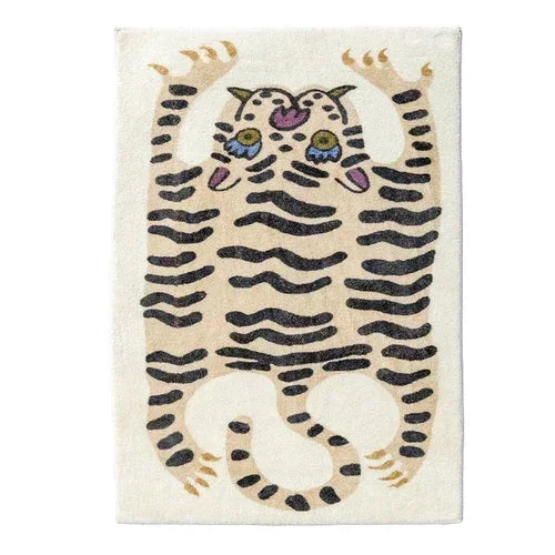 Perfecsy VIKAMA Cartoon Leopard Carpet For Cooling And Warmth, Home Decoration, Bedroom Plush Floor Mat, Living Room Rest Are