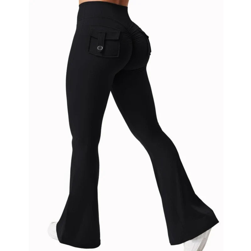 MyClosetAid Wide Leg High Stretch Yoga Leggings — fabric or material detail