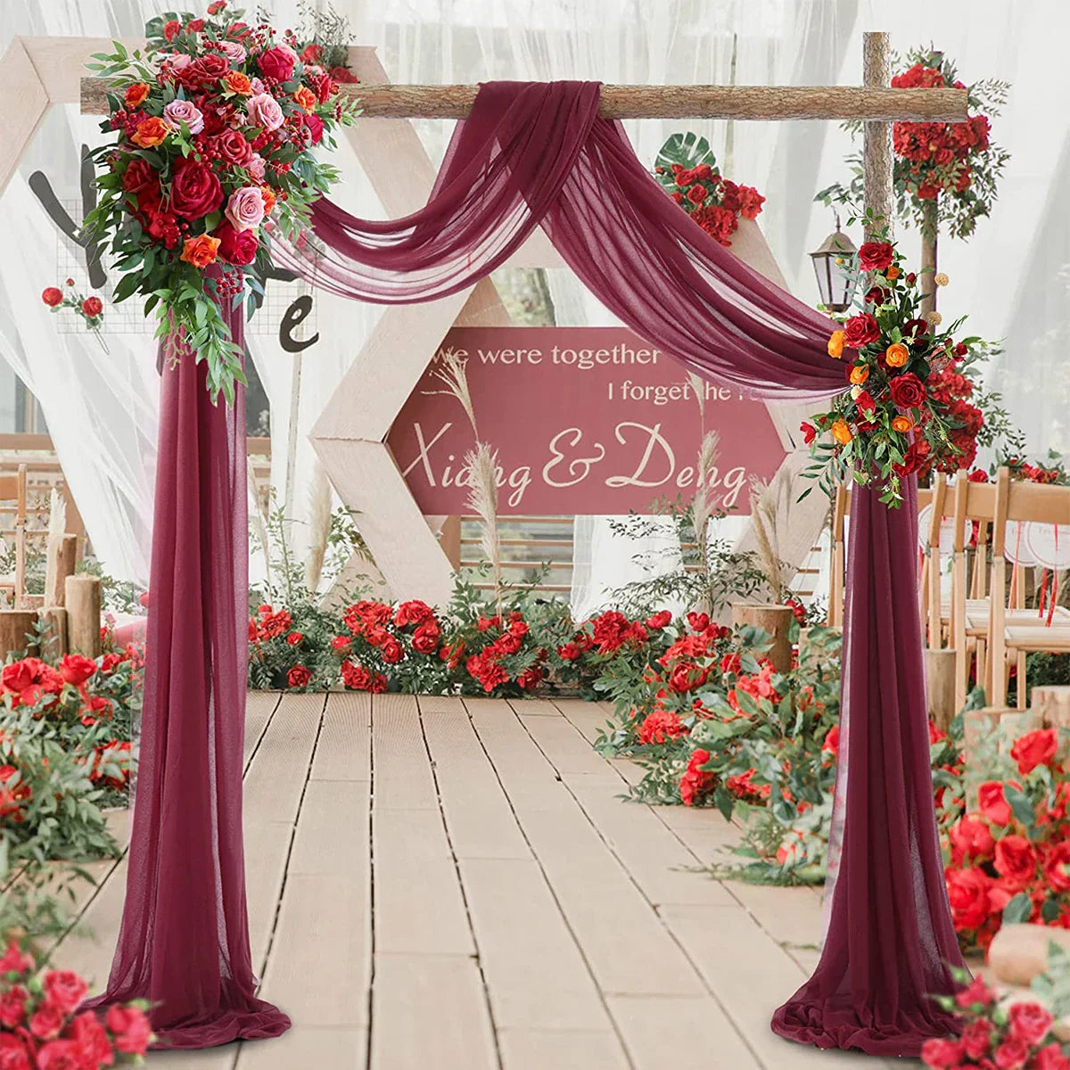 Perfecsy Wedding Arch Drape Chiffon Fabric Draping Curtain Drapery Wedding Birthday Party Decor Draping Ceremony Reception Ha