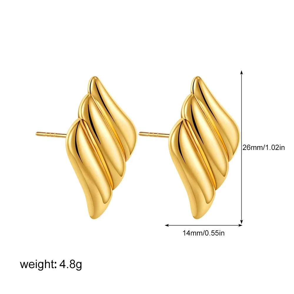 SORI STYLE Three-Layer Textured Knot Earrings for Women — back view