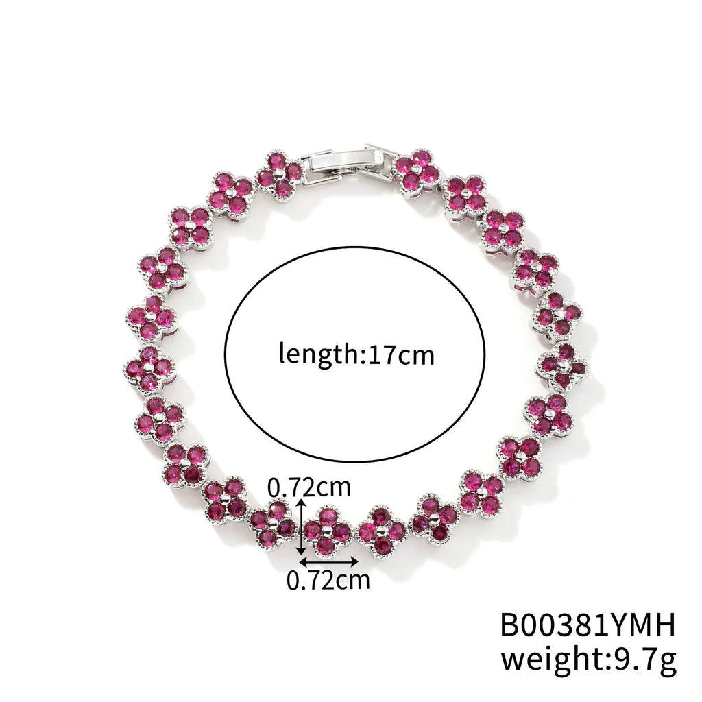 MyClosetAid Crystal Flower Lucky Stainless Steel Bracelet — comparison shot