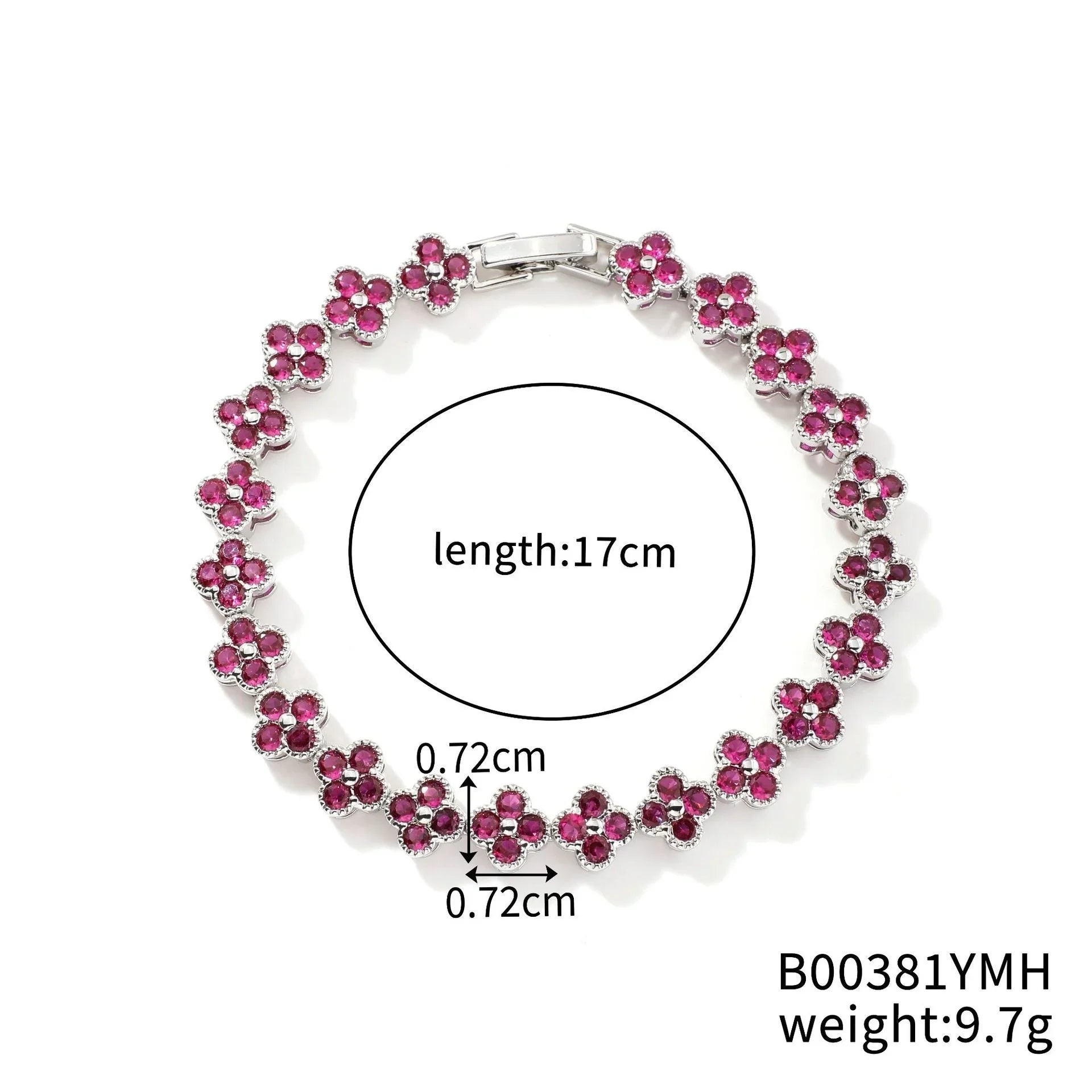 MyClosetAid Crystal Flower Lucky Stainless Steel Bracelet — comparison shot
