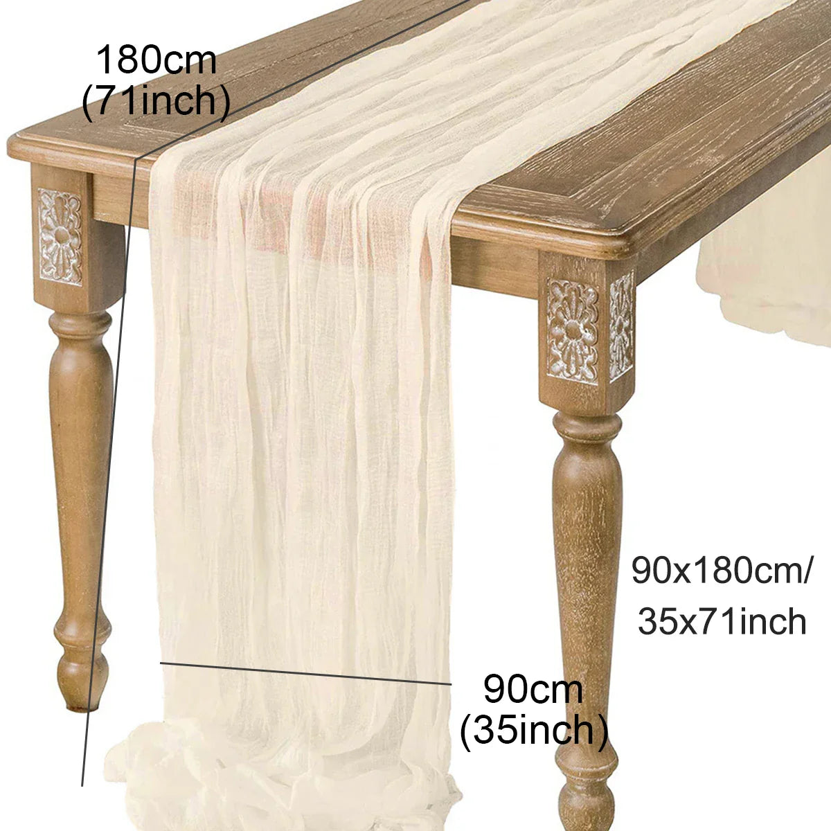 Perfecsy Semi-Sheer Gauze Table Runner Sage Cheesecloth Table Setting Dining Vintage Wedding Party Christmas Banquets Arches 