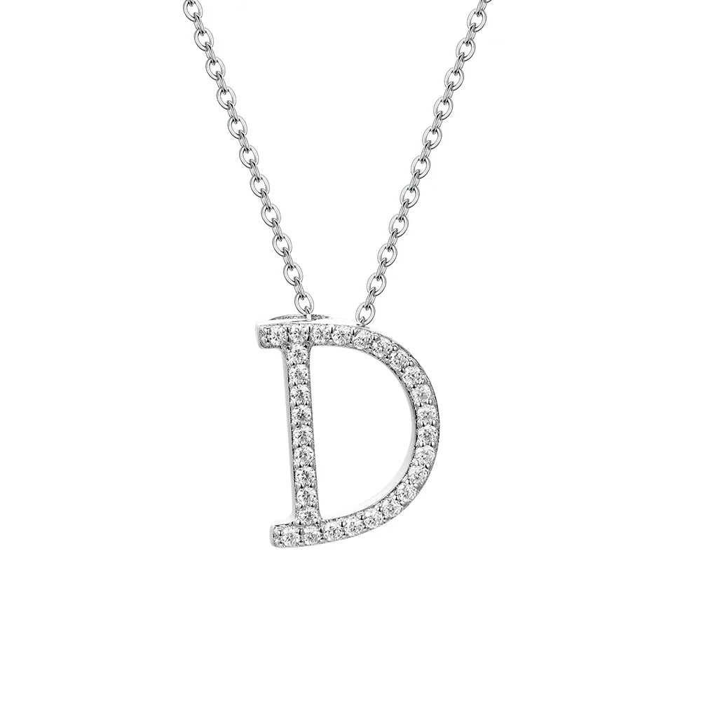 SORI STYLE VVS1 D Moissanite Letters Pendant Necklace for Women — in-use photo