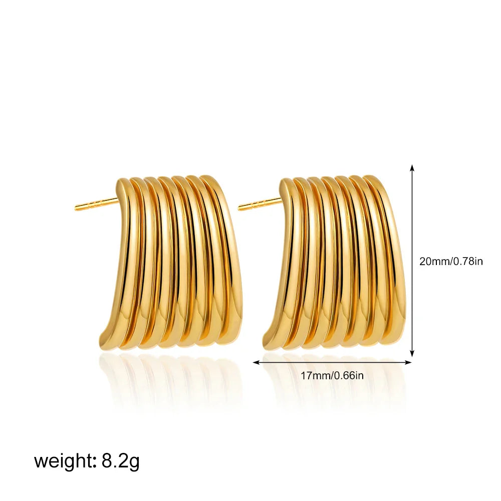 SORI STYLE Three-Layer Textured Knot Earrings for Women — fabric or material detail