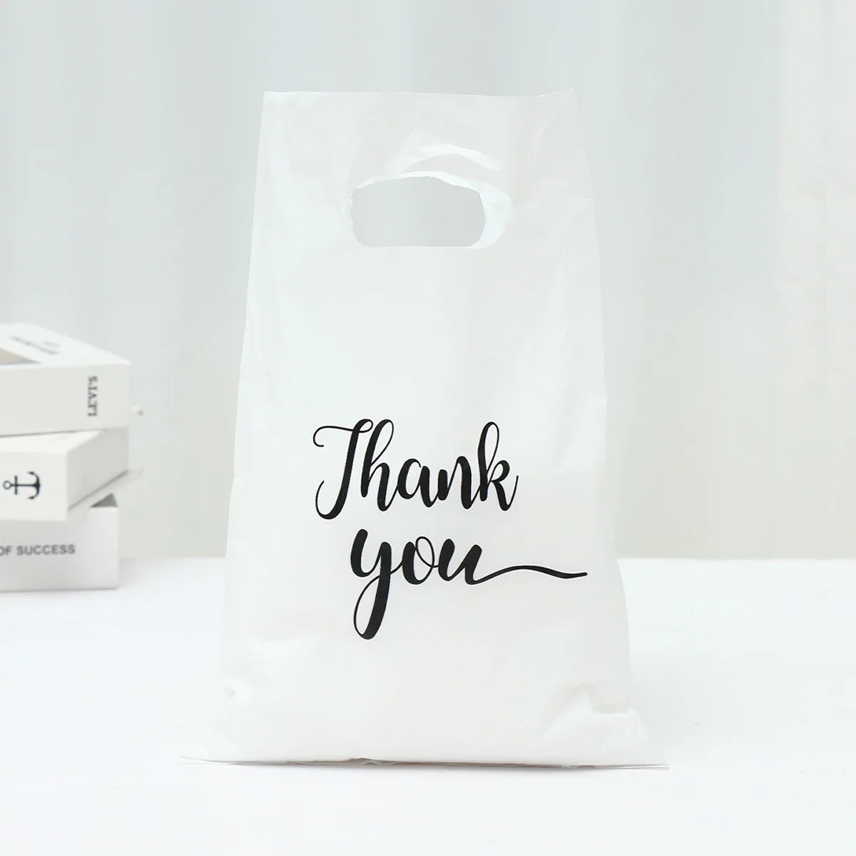 Perfecsy 100pcs Thank You Bag Gift Plastic Shopping Bag Tote Bag 20*30cm Gitf Bag Birthday Wedding Party Favors Candy Cookie 