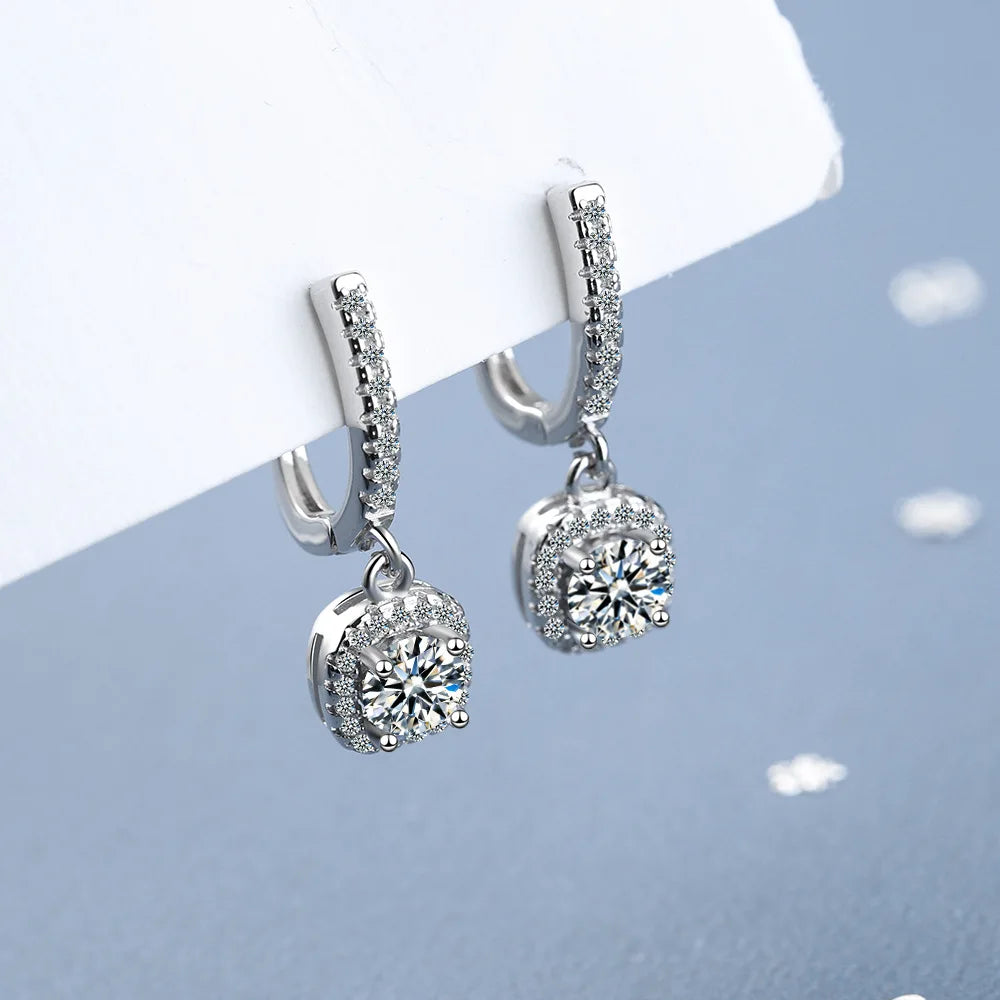 SORI STYLE 2CT Moissanite Huggie Hoop Earring — lifestyle context