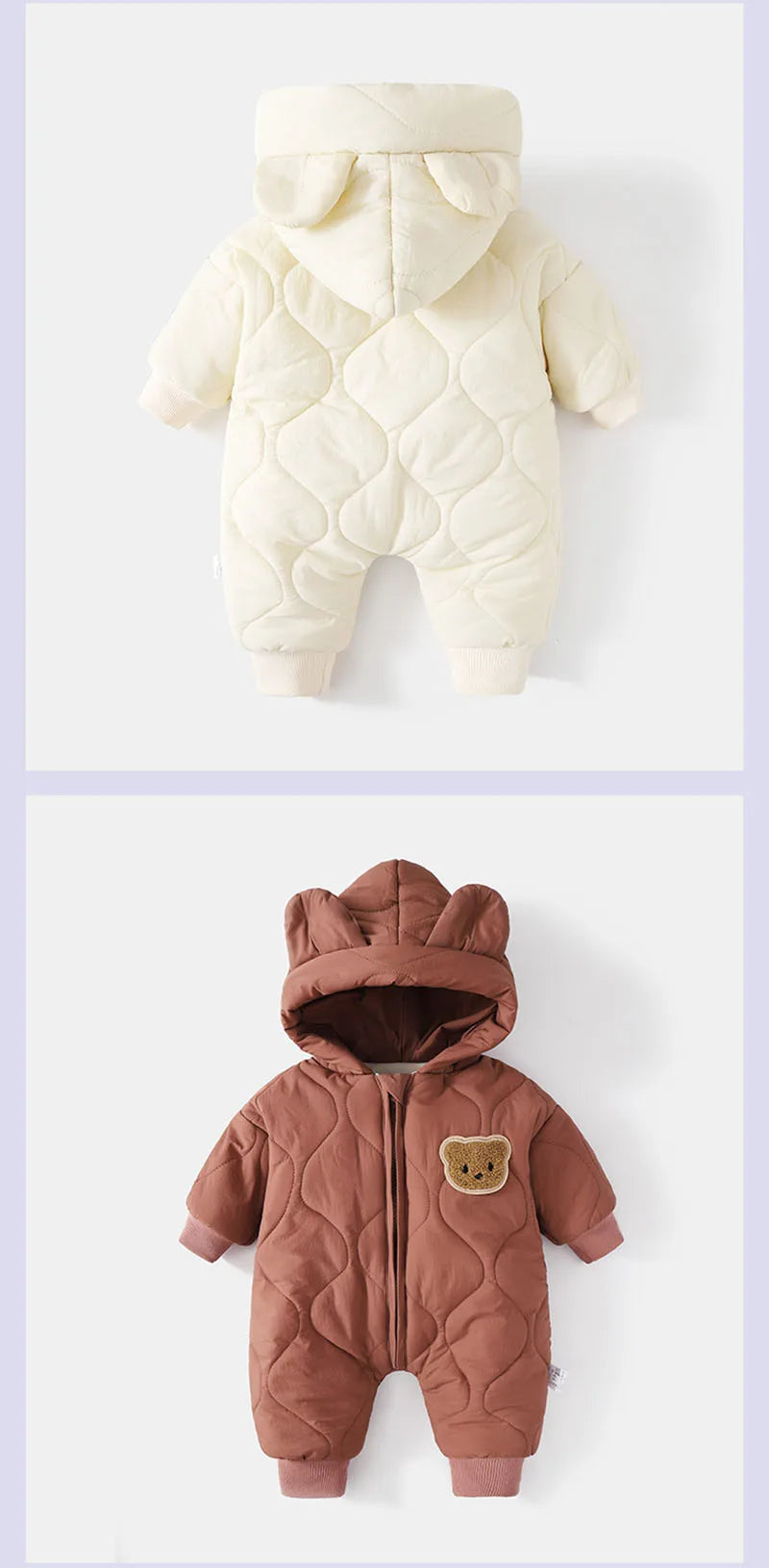 SORI STYLE Warm Winter Baby Romper Bear Jumpsuit — size reference