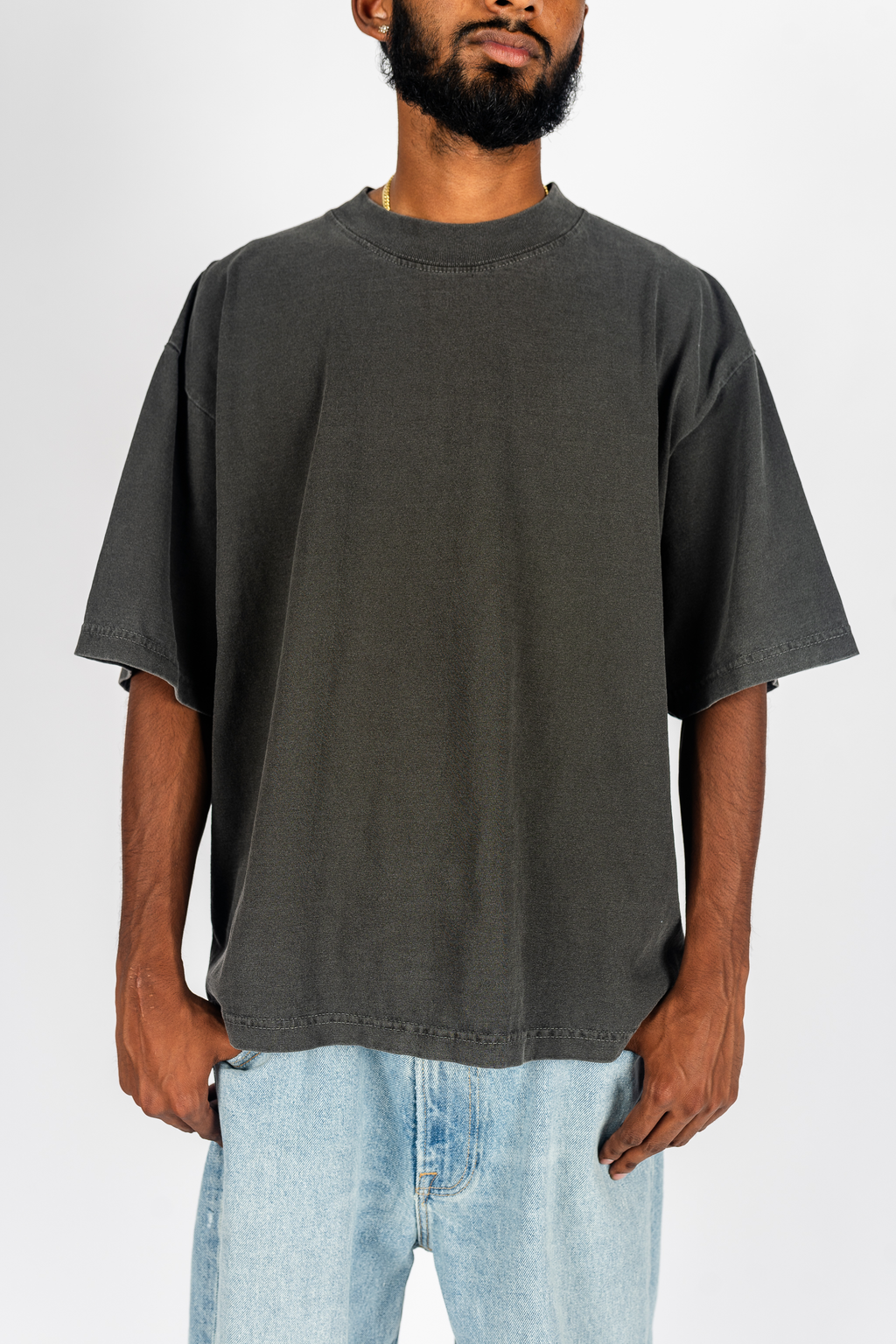 Superline Garment Dye Drop Shoulder Shirt — size reference