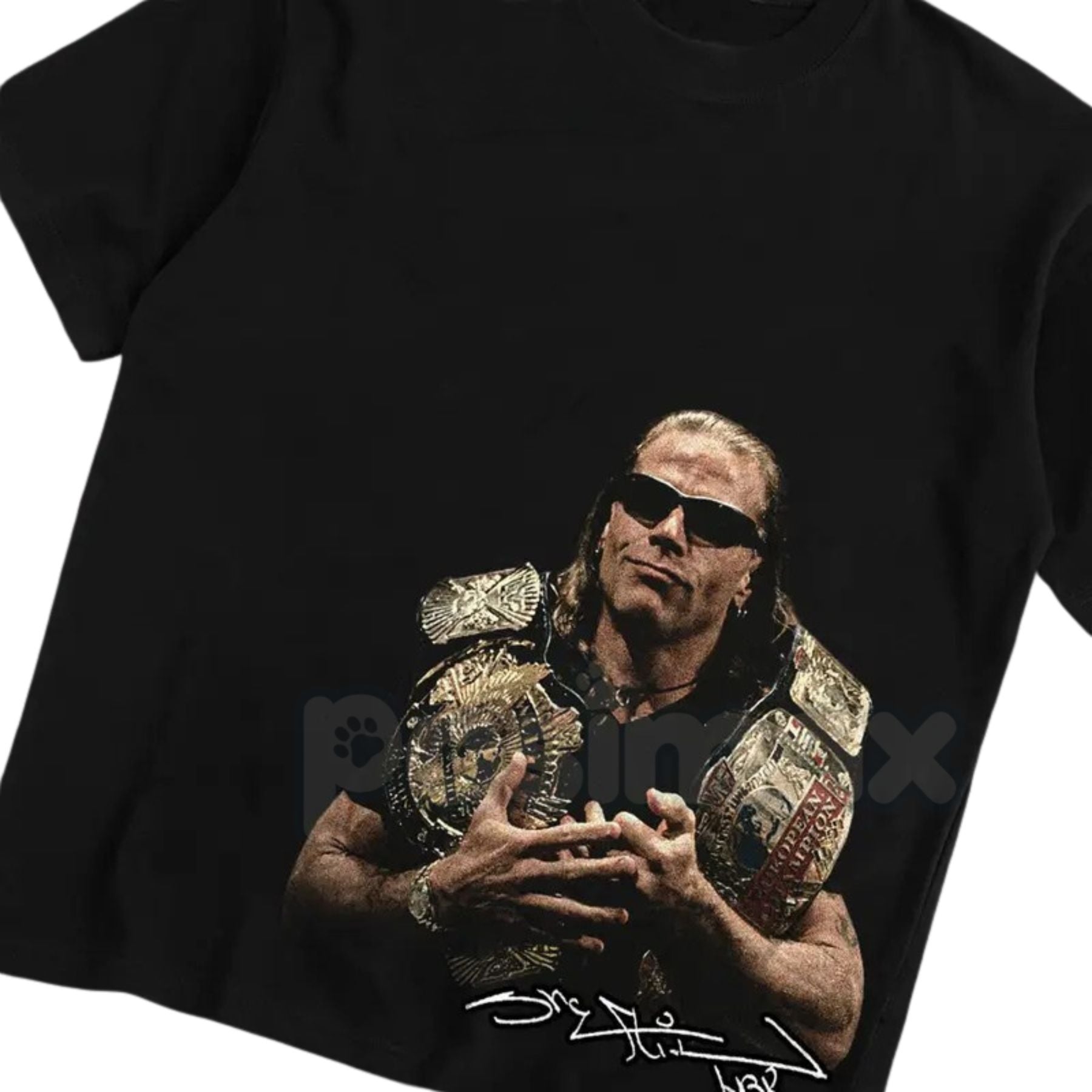 Pasimax Shawn Michaels Signature HBK T-Shirt - WWE Mr. WrestleMania Graphic Tee, The Heartbreak Kid Wrestling Fan Apparel, Pr