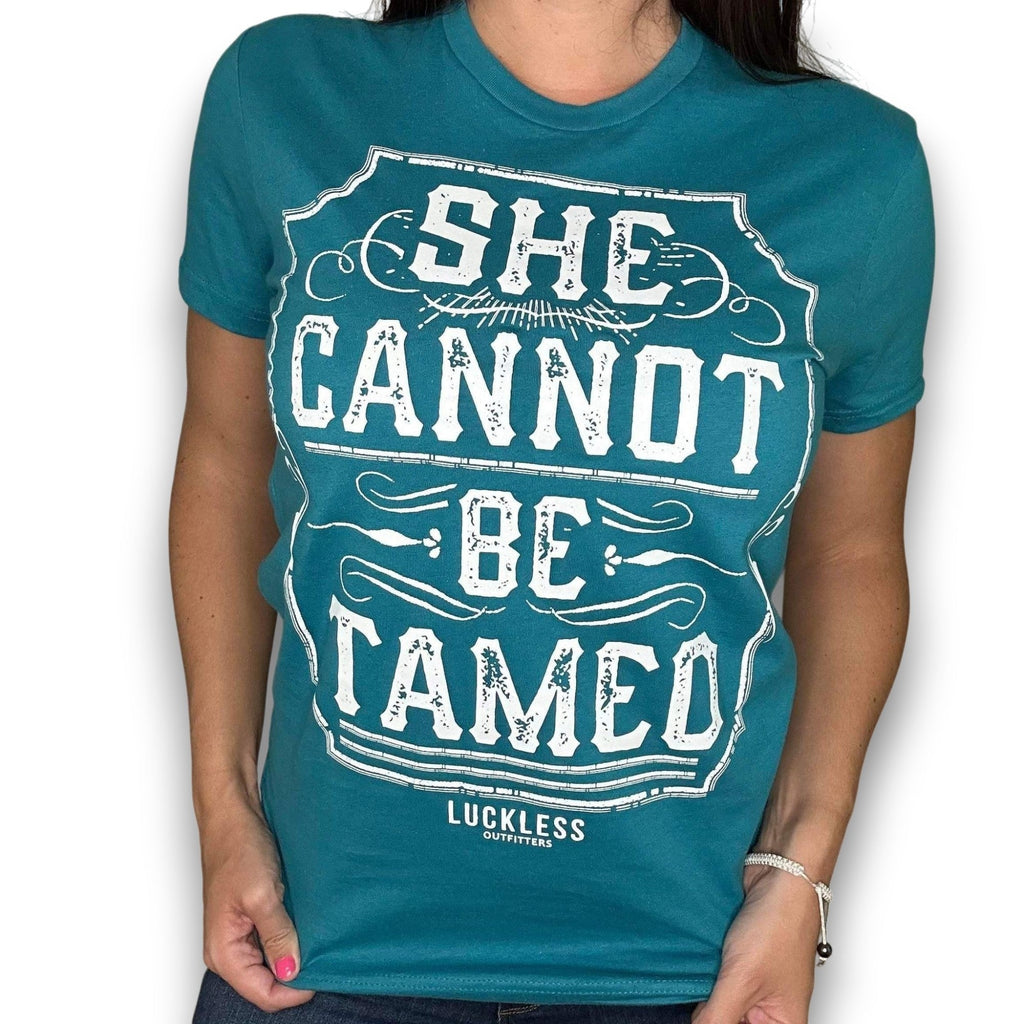 Luckless Outfitters She Cannot Be Tamed Tee — lifestyle context