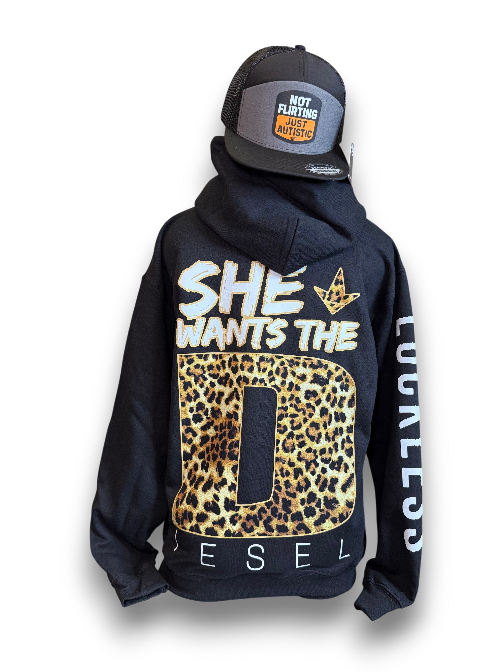 Luckless Outfitters She Wants The Diesel Hoodie Leopard Edition — main product shot