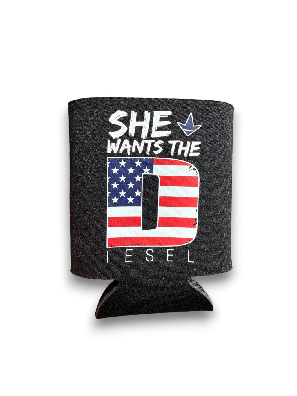 Luckless Outfitters She Wants the Diesel Americana Koozie — main product shot