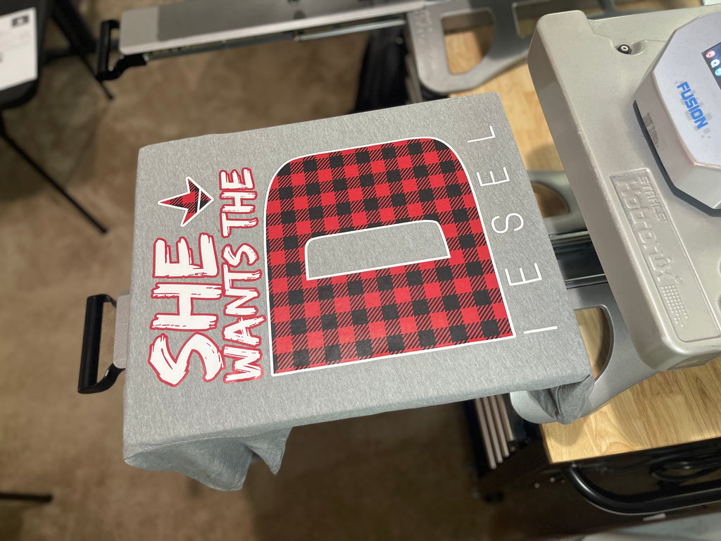 Luckless Outfitters She Wants the Diesel Buff Check Tee — back view