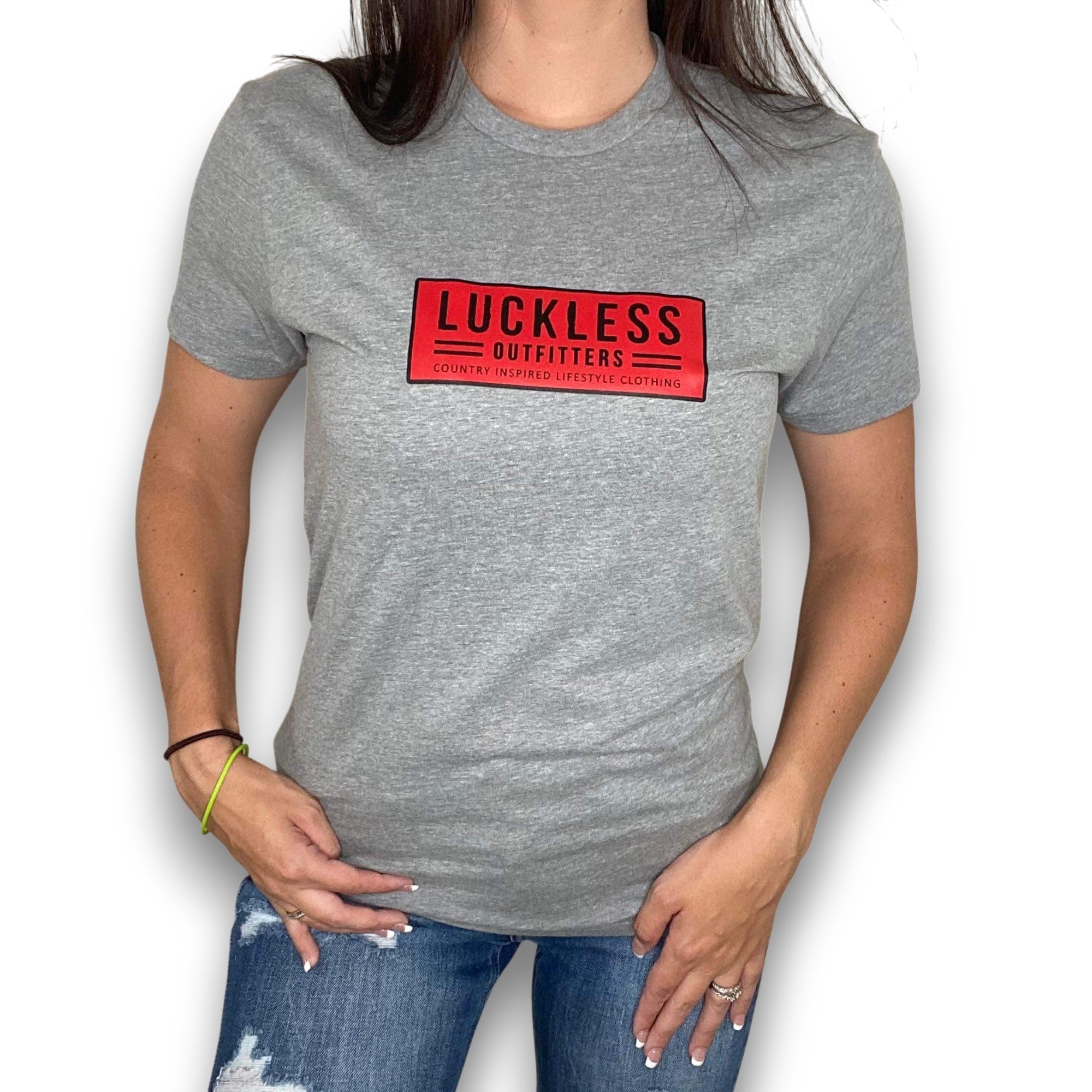 Luckless Outfitters She Wants the Diesel Buff Check Tee — detail close-up