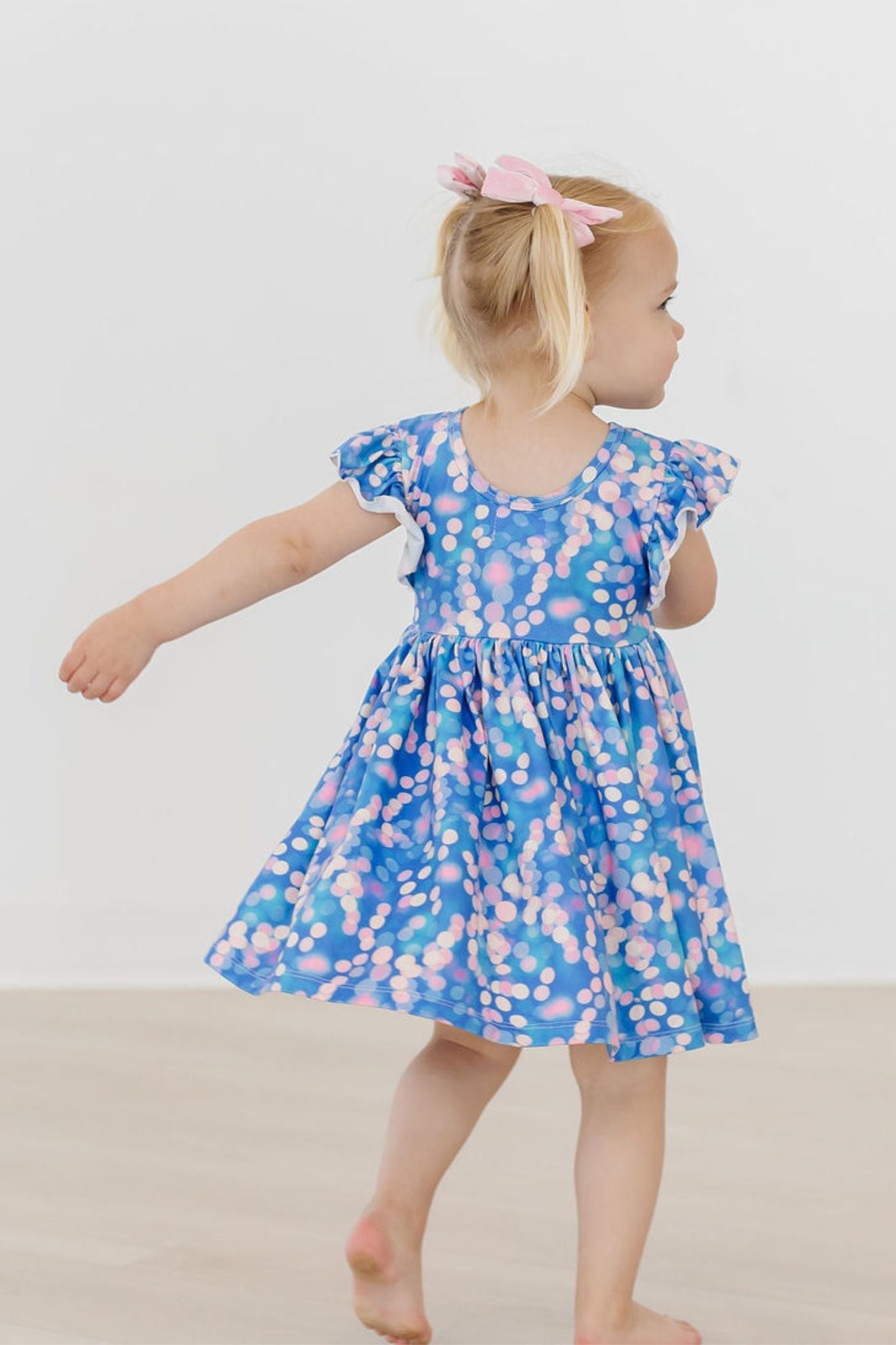 Mila & Rose ® Shimmer & Shine Flutter Sleeve Twirl Dress — main product shot