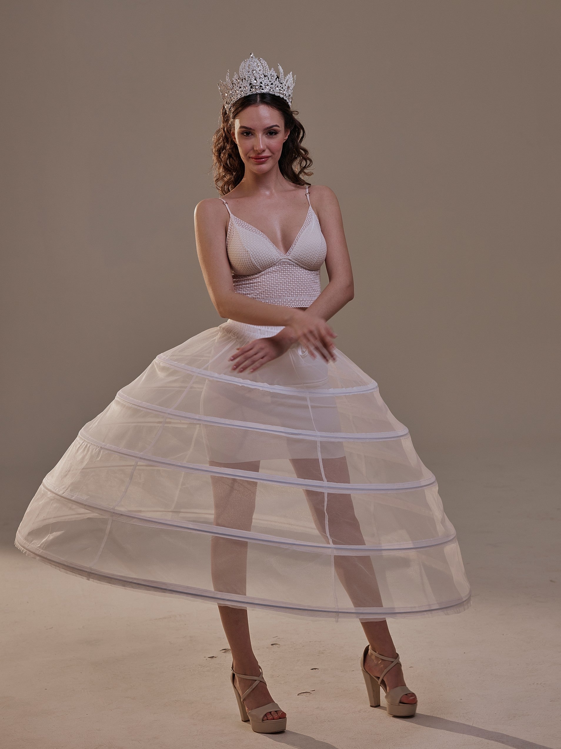 Short Crinoline Petticoat Skirt , Hoop Skirt for Wedding Dress & Quinceañera – Bridal Port, view 10