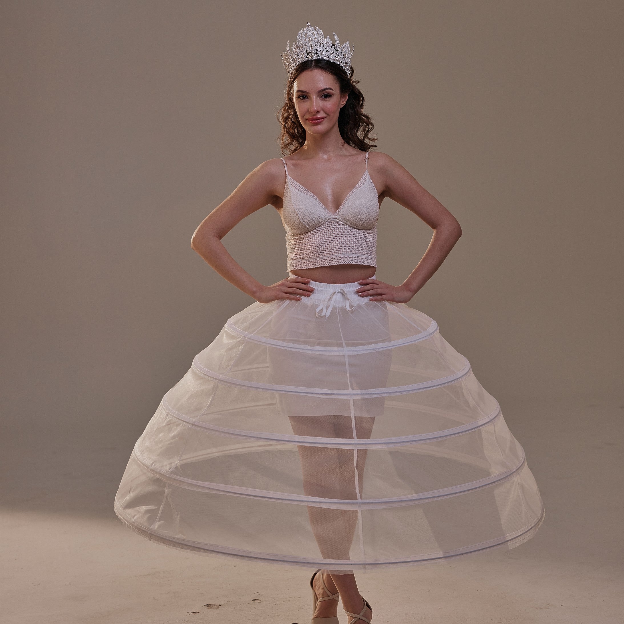 Short Crinoline Petticoat Skirt , Hoop Skirt for Wedding Dress & Quinceañera – Bridal Port, view 3