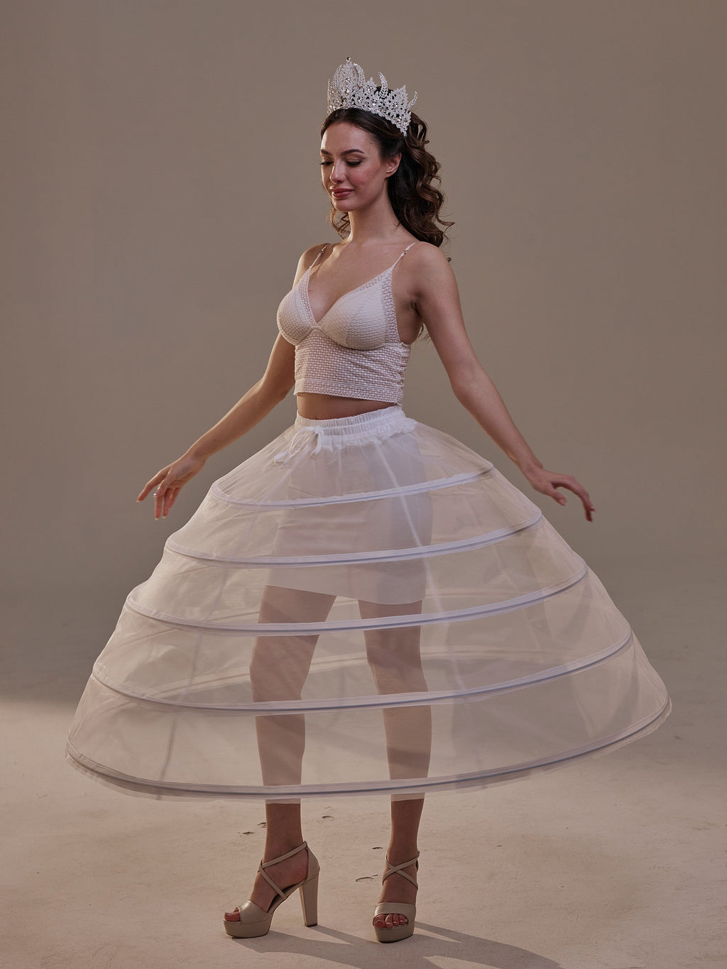 Short Crinoline Petticoat Skirt , Hoop Skirt for Wedding Dress & Quinceañera – Bridal Port, view 6