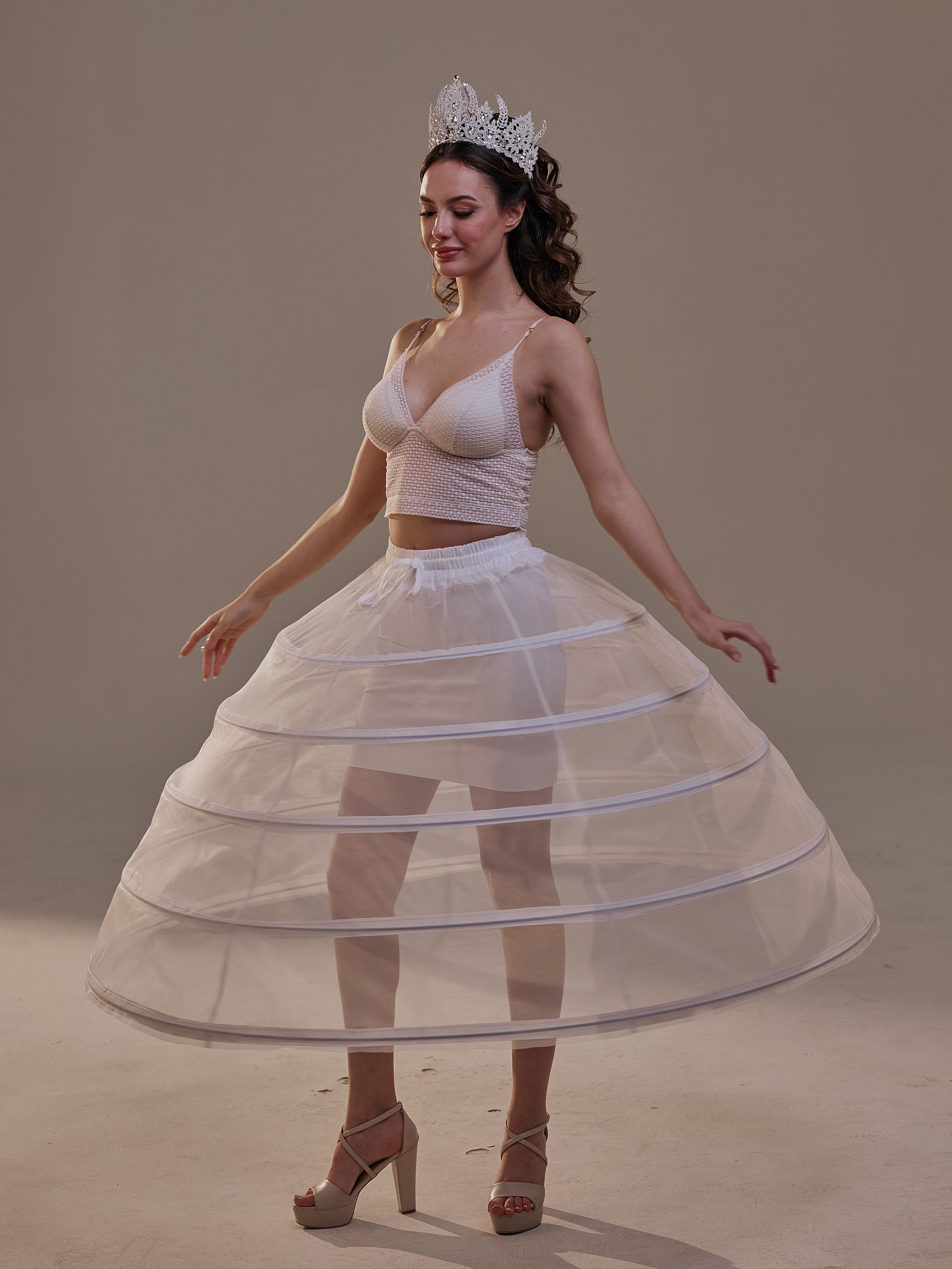 Short Crinoline Petticoat Skirt , Hoop Skirt for Wedding Dress & Quinceañera – Bridal Port, view 6