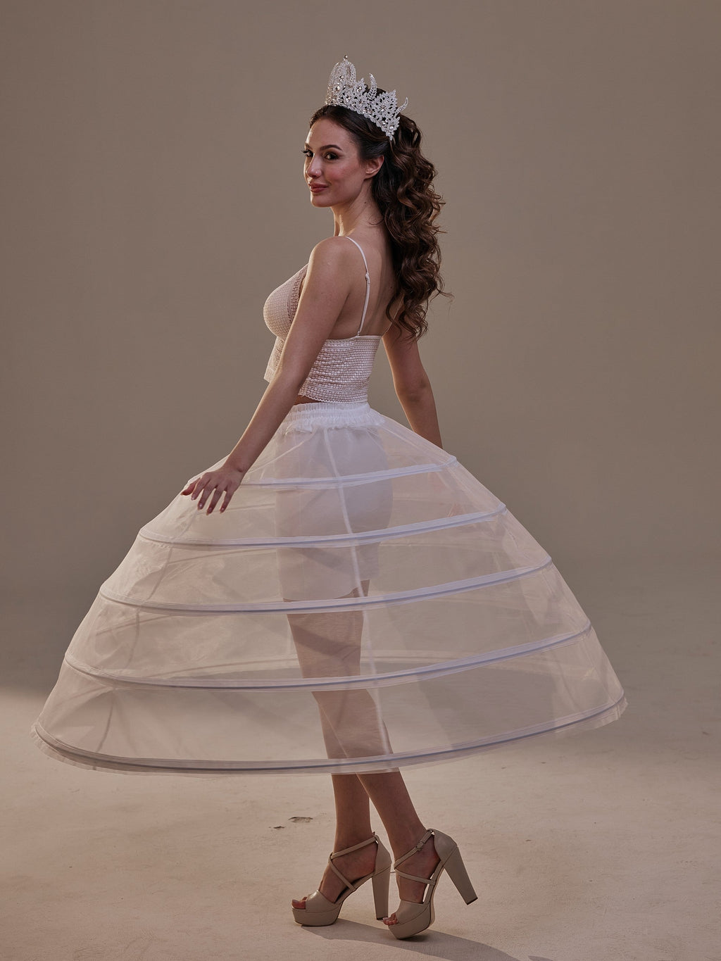 Short Crinoline Petticoat Skirt , Hoop Skirt for Wedding Dress & Quinceañera – Bridal Port, view 7