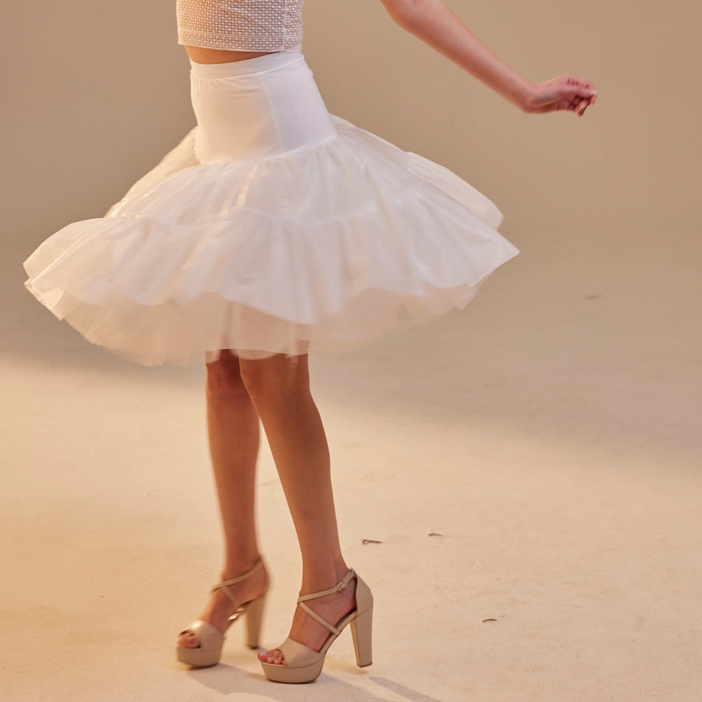 Short Petticoat Skirt with Corsage , Fluffy Layered Petticoat for Wedding, Party & Everyday Wear – Bridal Port, view 10