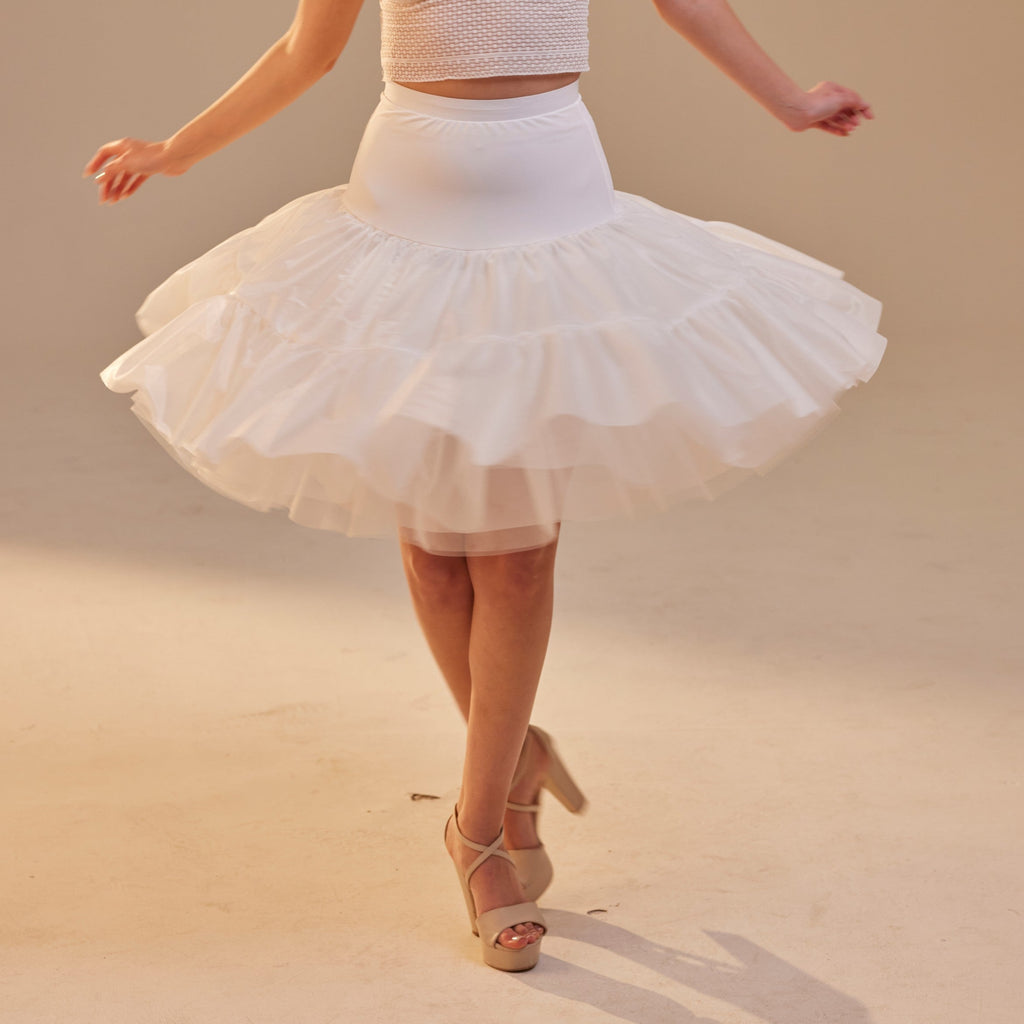 Short Petticoat Skirt with Corsage , Fluffy Layered Petticoat for Wedding, Party & Everyday Wear – Bridal Port