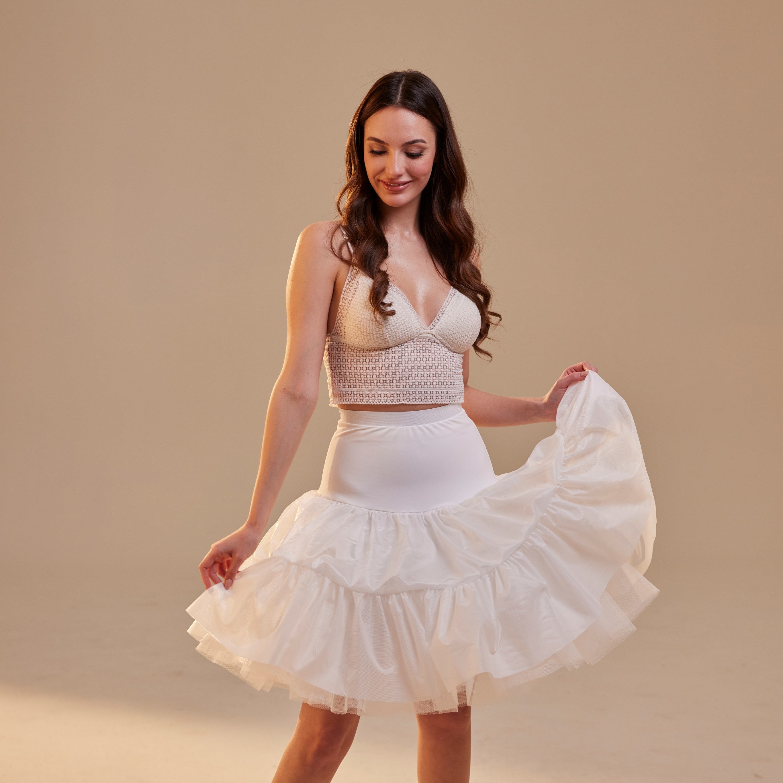 Short Petticoat Skirt with Corsage , Fluffy Layered Petticoat for Wedding, Party & Everyday Wear – Bridal Port, view 8
